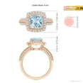 thumbnail image 4 of ANGARA Natural Twisted Rope Cushion 1.95 ct Aquamarine Halo Ring in 14K Rose Gold for Women (Size-8mm) | March Birthstone, Birthday, Anniversary, Jewelry Gift for Women | Natural Aquamarine Ring, 4 of 9