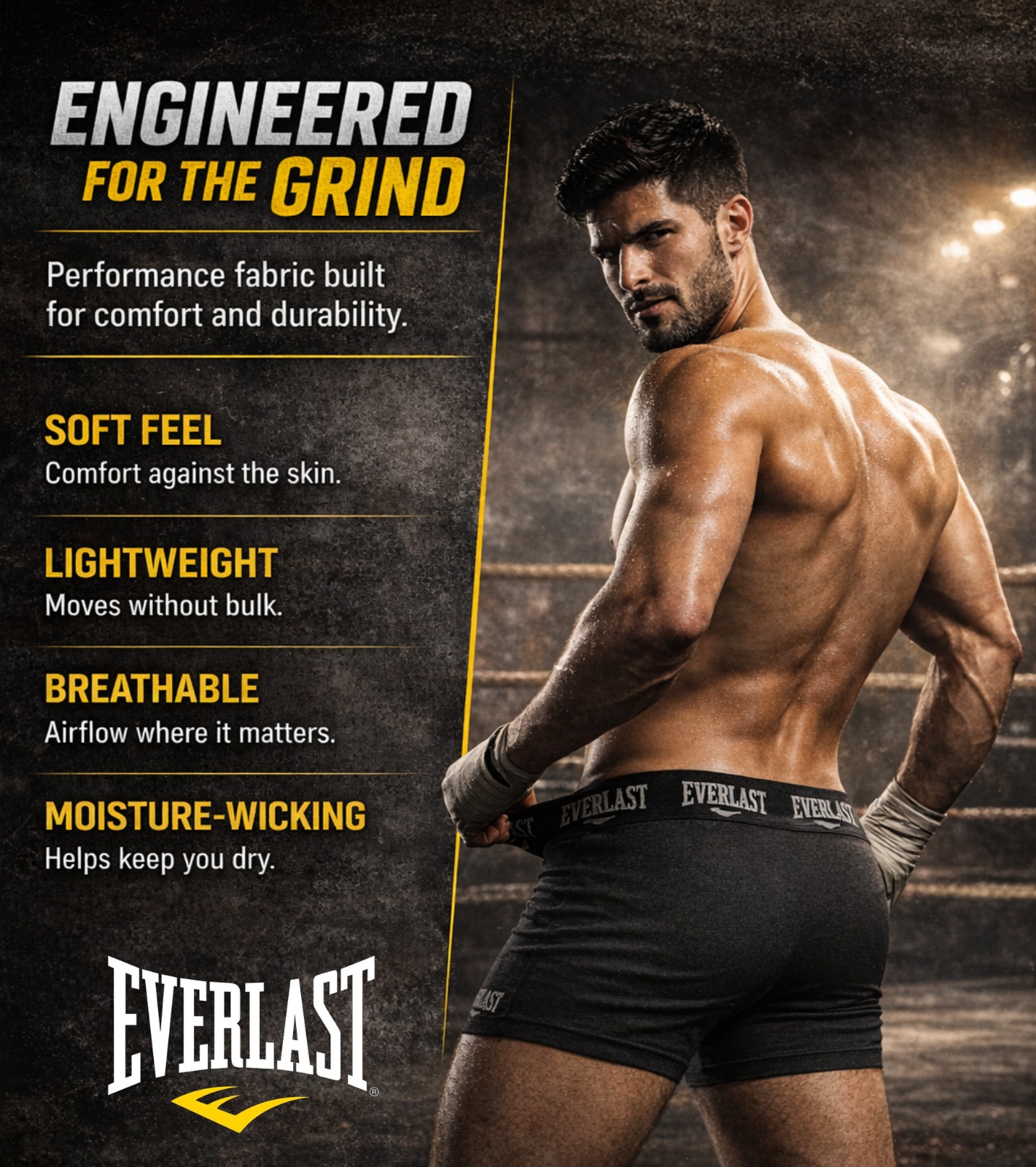 Everlast Men's Performance Underwear Boxer Briefs, 6-Pack photo 3