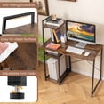 thumbnail image 5 of Giantex Computer Desk, Modern Study Writing Table w/ 4-Tier Storage Shelves & X-Shaped Frame, Home Office Workstation, Brown, 5 of 8