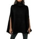 thumbnail image 1 of Gibobby Suéter de Mujer Mujer Otoño Invierno Cuello Poncho Suéter Moda Chunky Knit Cape Wrap Suéteres Jumper Tops (Negro, XL), 1 of 5