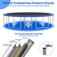 thumbnail image 6 of XMIKA Trampoline, 16FT 8FT 10FT 12FT 14FT Trampoline for Kids and Adults with Enclosure Net, Basketball Hoop, Ladder, Light, Sprinkler, Socks, 1500LBS Outdoor Recreational No-Gap Design Trampoline, 6 of 10