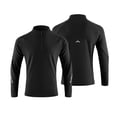 thumbnail image 5 of Men's Long Sleeve Fitness Top Nylon Spandex | Athletic Training Jacket Stand Up Collar Full Zip Elastic Moisture Wicking Quick Dry Outdoor Sports Casual Gym Workout | Zenithor,Black XL, 5 of 9