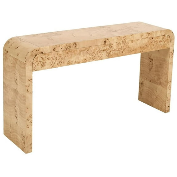 Maklaine Mid-Century Wood Console Table With Drawers in Natural