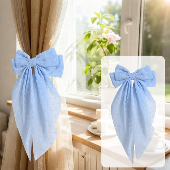 Curtain Holders for Wall, Bow Curtain Hooks No Drill Bedroom Decor, Curtain Holders for Drapes for Home Office, Bedroom, Bathroom Decor(Single)