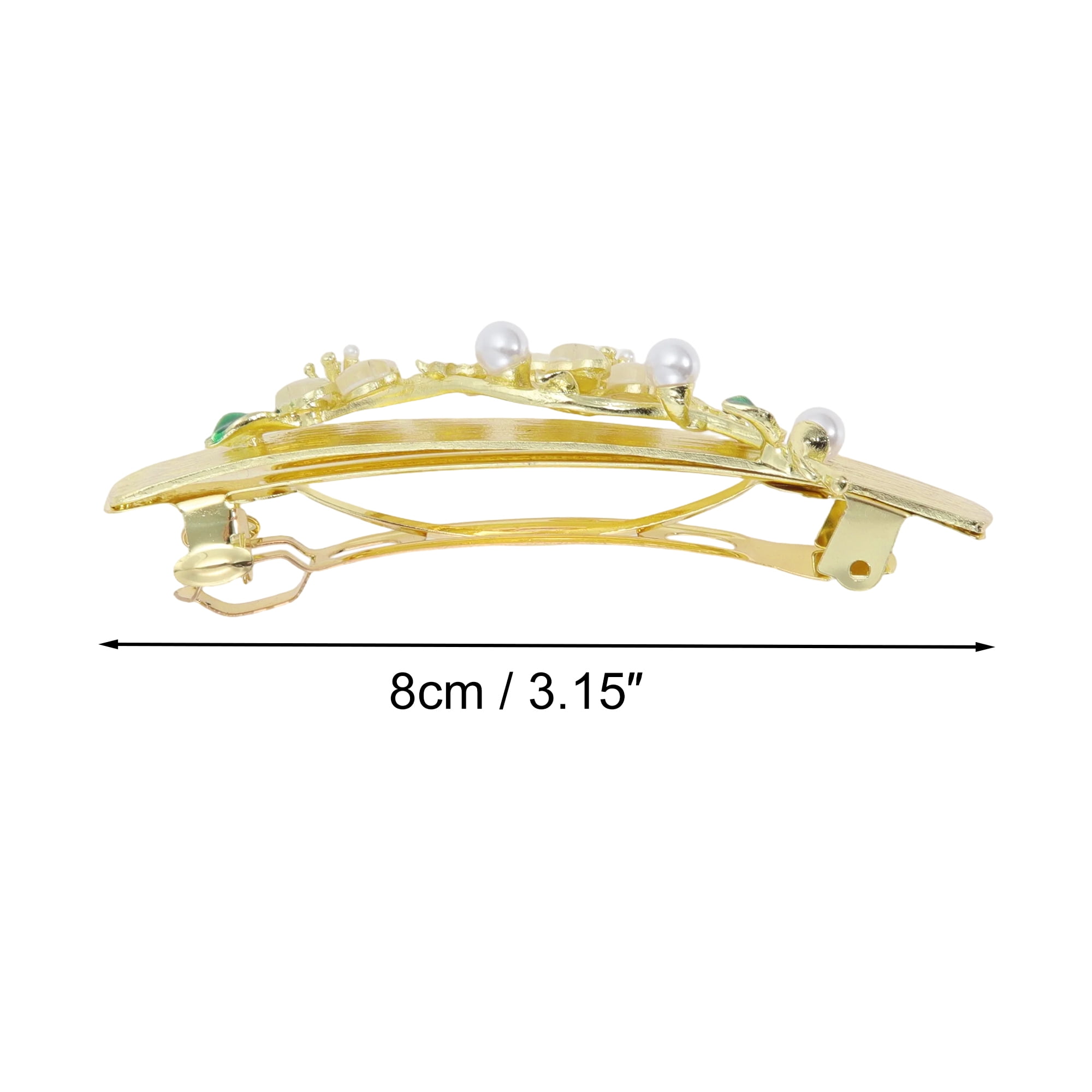 Unique Bargains Faux Crystal Flower Hair Barrettes Fashionable Hairstyles Gold Tone