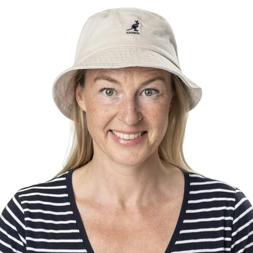 K4224HT KANGOL WASHED BUCKET HAT MARINE TEAL/BLACK M/L