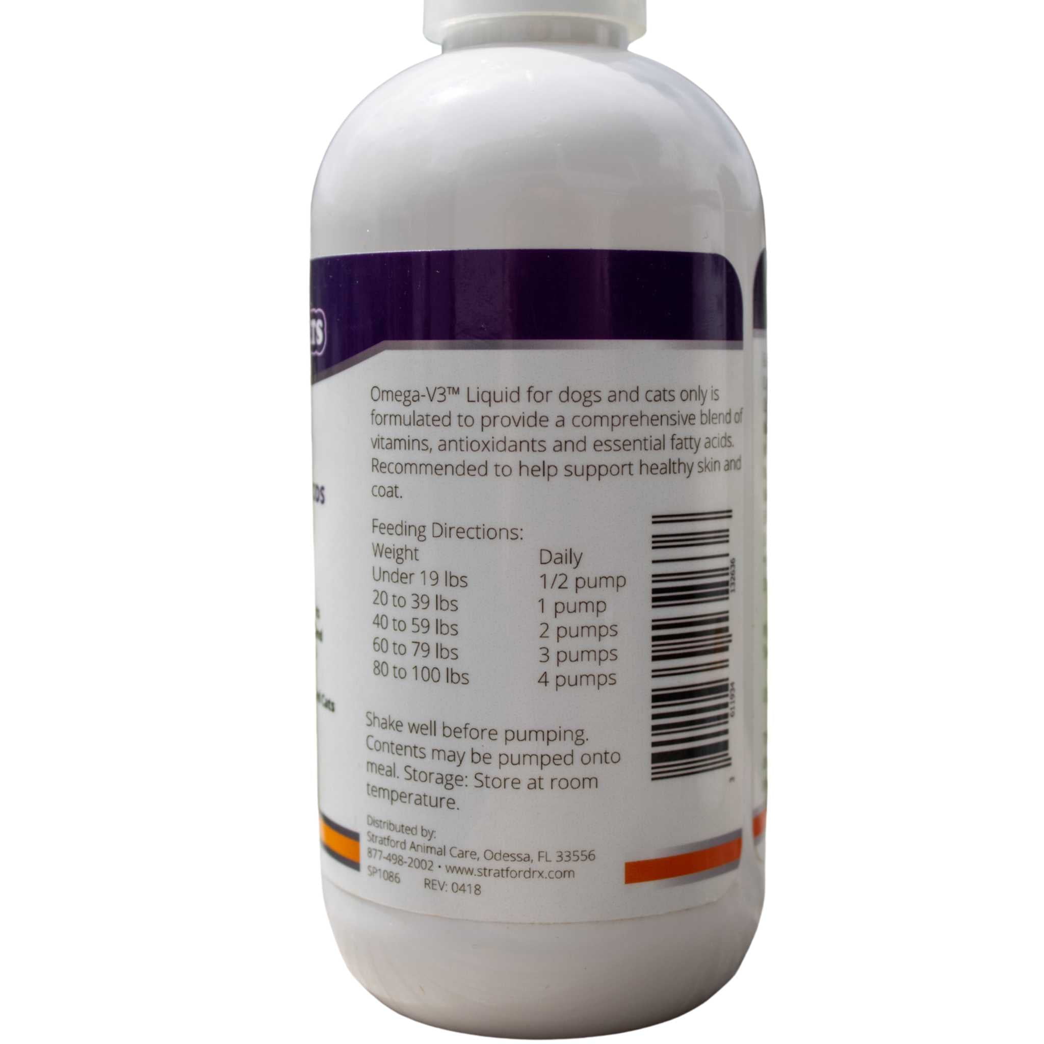 Piccardmeds4pets Derma-3 Liquid Omega-3 Fatty Acids w/Pump 8 oz.