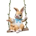 thumbnail image 2 of GROWTH TANK Balançoire Rabbit Statue d'Animal de Jardin Sculpture Suspendue pour Entrée Intérieure Cour Brun, 2 of 9