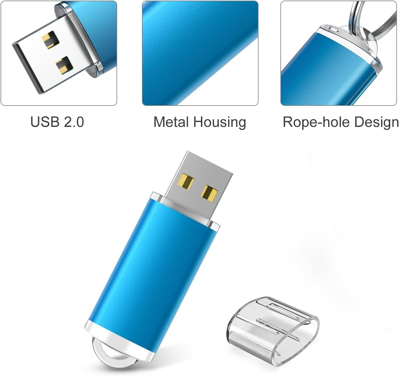 50 Pack 1GB 1G USB Flash Drive USB 2.0 Memory Stick Bulk Thumb Drive Pen Drive Jump Drive-Blue