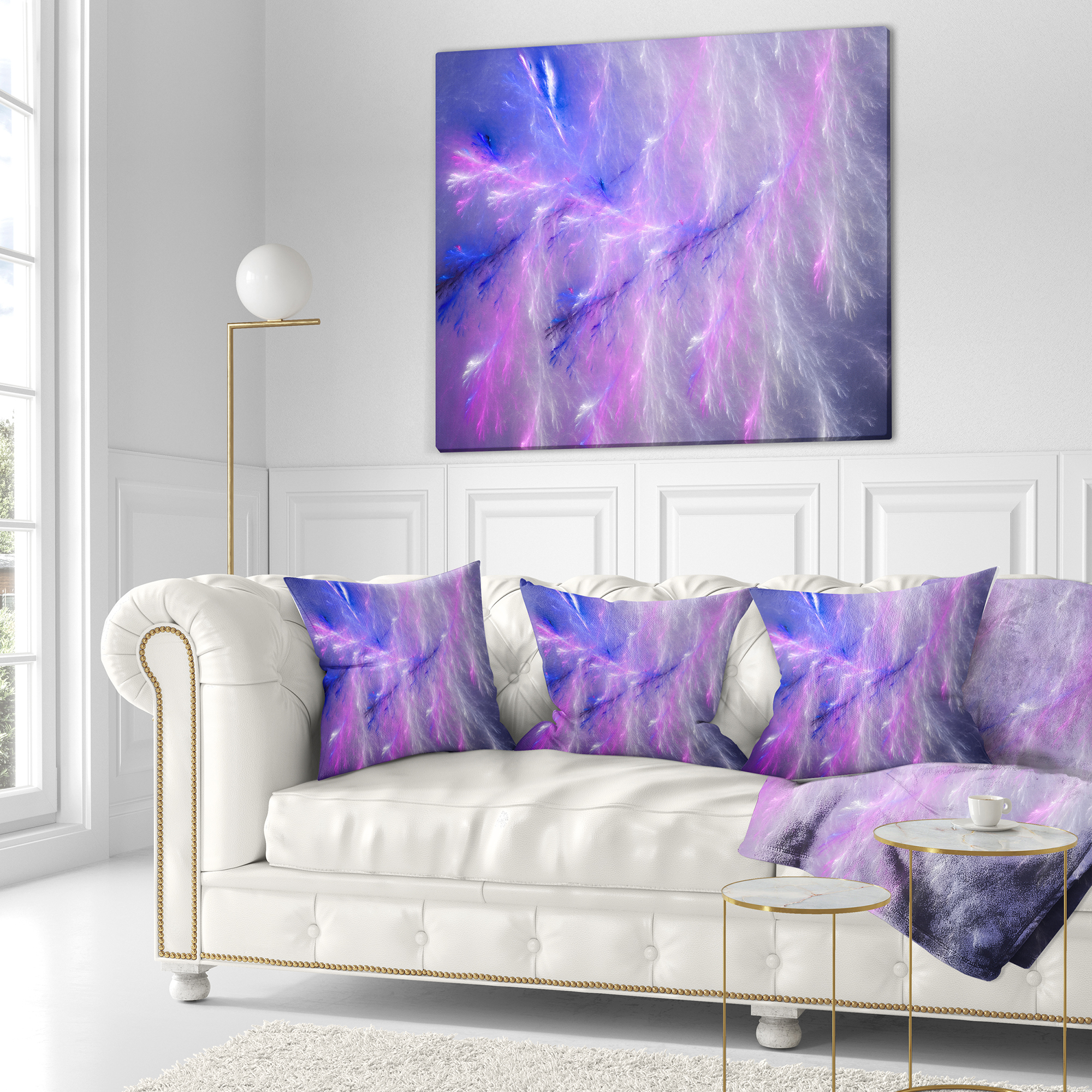 Designart Mystic Blue Thunder Sky - Abstract Throw Pillow - 16x16