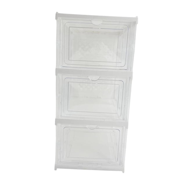 3 cajas de almacenamiento para zapatos, apilables, ahorradoras de espacio, organizadores de zapatos, vitrinas para cosméticos, sombreros, artículos co