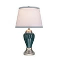 thumbnail image 3 of Aspen Creative 40092, 26" High Traditional Ceramic Table Lamp, Hunter Green with Satin Nickel Base and Hardback Empire Shaped Lamp Shade in Off White, 15" Wide, 3 of 4