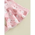 thumbnail image 5 of Mevireiy Toddler Easter Bunny Outfit Short Sleeve Letter Print T-shirt Tops Flared Pants,Pink,2-3 Years, 5 of 6