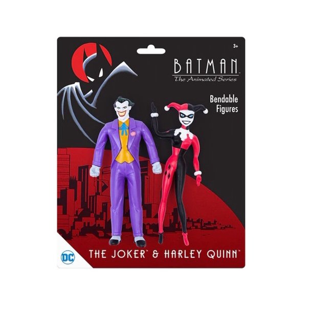 Nj Croce Dc Comics The Joker Harley Quinn Animated Series Bendable Figure Pair Blister Card Walmart Com