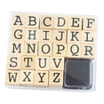 thumbnail image 3 of Wooden Rubber Stamps Stamper Seal Set Mini Stamps Stamping Symbol Stamp Alphabet Uppercase, 3 of 8