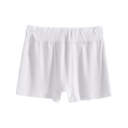 YLSDY Womens Originals Sleep Shorts  Comfywear Lounge Shorts Leggings  Pajama Shorts Elastic High Waist Solid Color Sleepwear Cotton Loose Boxer Shorts White XXXXL