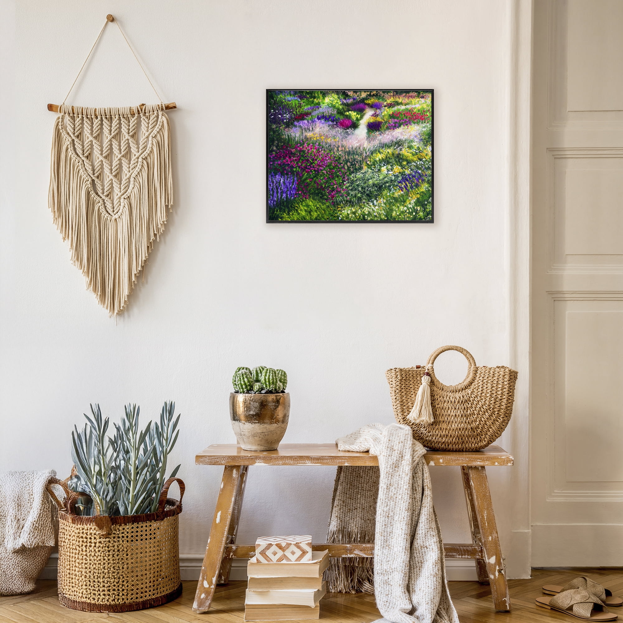 Stupell Industries Breath Of Spring Meadow Black Framed Giclee Art, design by Lee Ann Zirbes