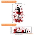 thumbnail image 4 of Adhesivo de pared con diseño de bailarín de ballet con mariposas y rosas rojas, 30 x 90 cm, 4 of 4