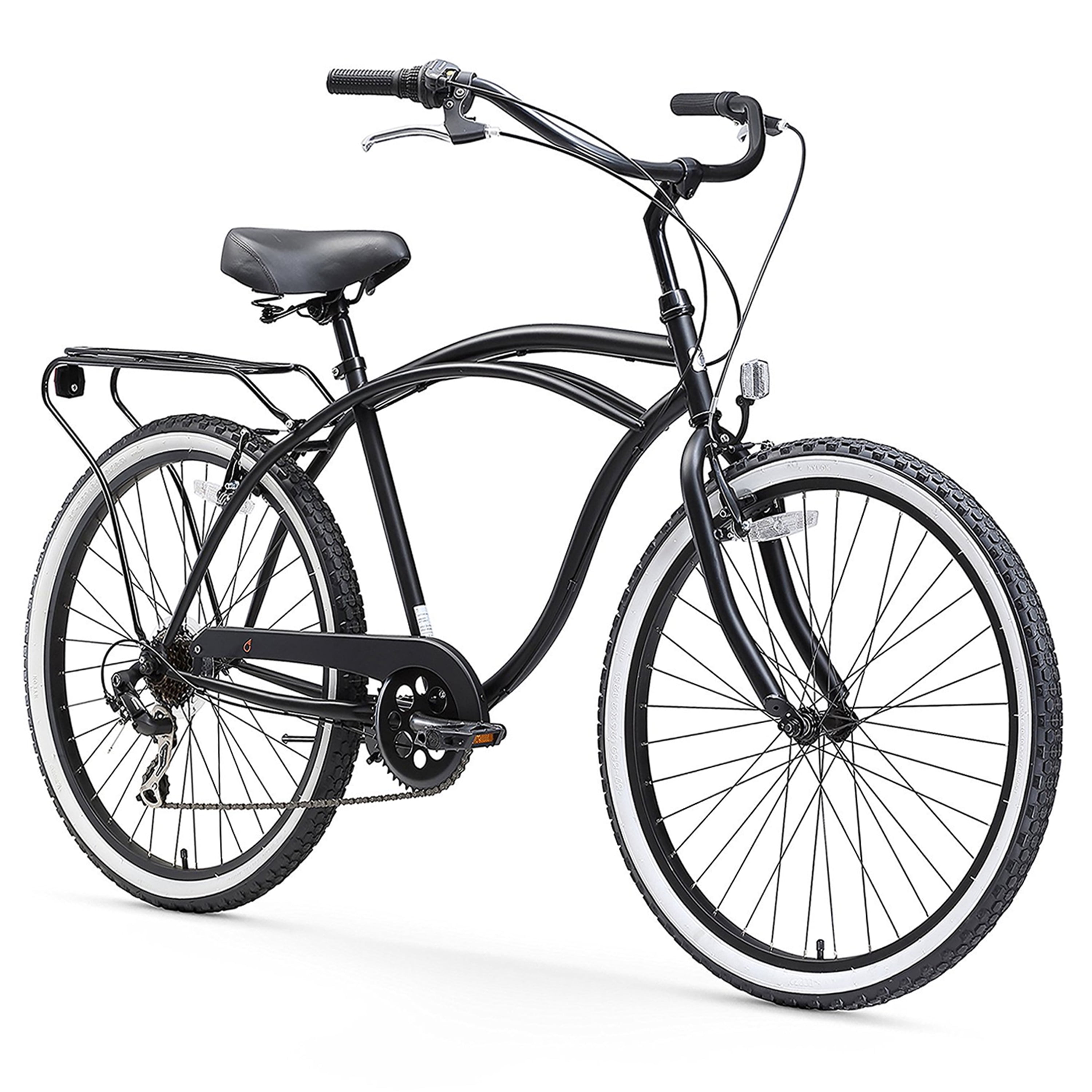 Huffy 66649 26" Aluminum Mens Beach Cruiser Bike Bicycle Black 7490758 for sale online 