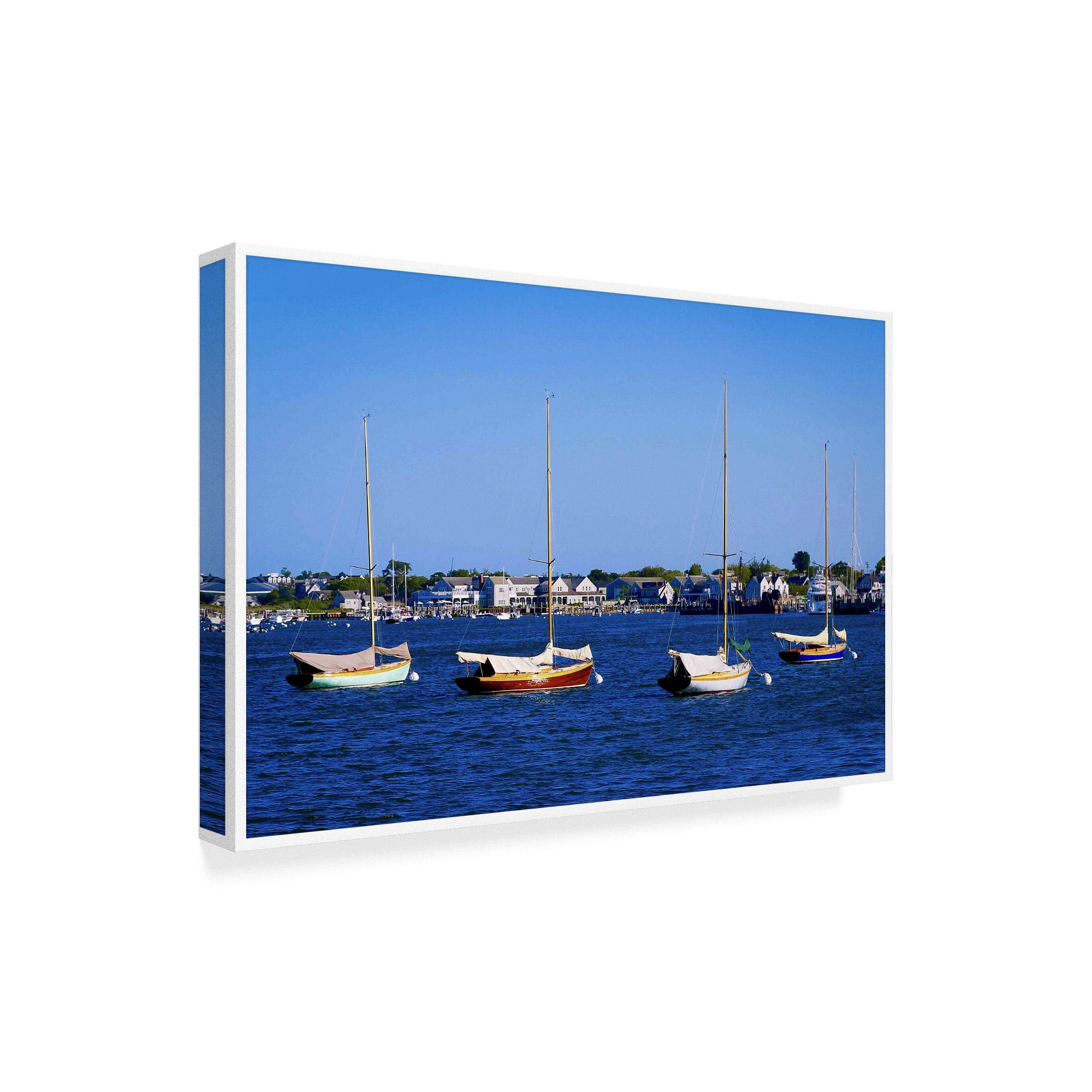 Trademark Fine Art 'Four Boats In Nantucket' Canvas Art by American School