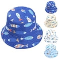 thumbnail image 4 of ZACPNCV Baby Bucket hat UPF 50 and Wide Toddler Sun hat Beach for Boys Light Blue Free Size, 4 of 4