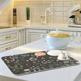 thumbnail image 6 of Small Flowers Black Dish Drying Mat for Kitchen Counter 18" x 16" inch - Absorbent Reversible Microfiber Dish Mat, Heat Resistant Drying Pad Dish Drainer Mats for Countertop - Blue, 6 of 6