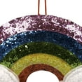 thumbnail image 4 of Northlight Glittered Rainbow with Smiling Clouds Christmas Ornament - 7" - White and Pink, 4 of 6