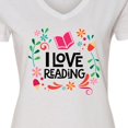 thumbnail image 4 of Inktastic Book Lover I Love Reading Women's V-Neck T-Shirt, 4 of 5