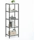 thumbnail image 5 of VASAGLE Estantería de Cristal de 5 Niveles, Librería, Expositor, Cristal Templado, Baño, Salón, Dormitorio, Oficina, Negro, 5 of 5