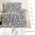 thumbnail image 6 of White Dog Claws Throw Flannel Blanket Gray Background Funny Animal Pattern Super Soft Cozy Bed Blanket, Lightweight Plush Fuzzy Bed Throw for Bedroom Sofa Couch Living Room 30x40In,, 6 of 9