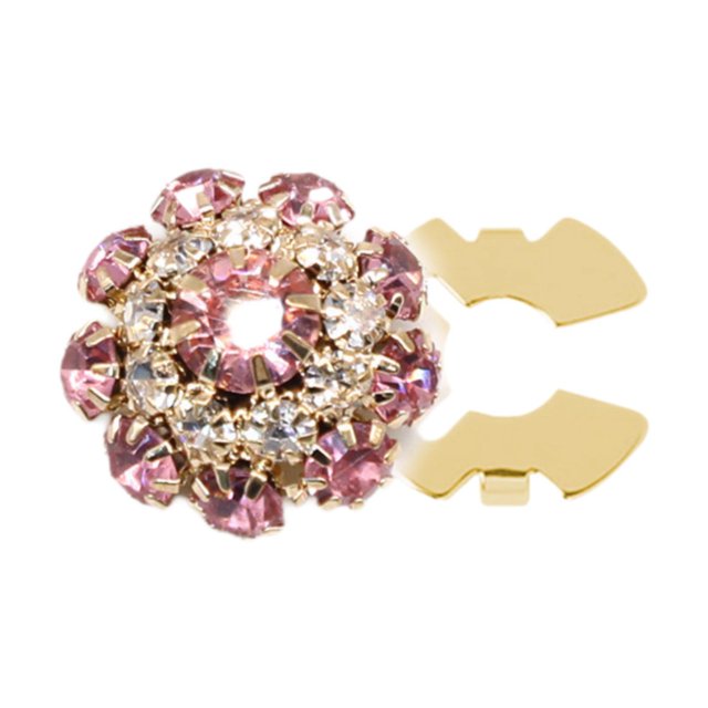 Abbracc Decorative Rhinestone Button Cover Party Daily Clip on for Adults Bags Dress gold pink