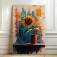 thumbnail image 4 of Sunflower Flower Canvas Wall Art 8x12 inches - Antique Sunflower Flower Floral Canvas Print Botanical Wall Decor for Neutral Interior, 4 of 5