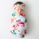 thumbnail image 4 of Manta Con Estampado Floral Safe Stretch Wrap Swaddle Soft Swaddle Blanket Plegable Colorful Recepción Manta Recién Nacido Stretch Wrap Swaddle Para Niños Eigraketly BA000691-03, 4 of 7