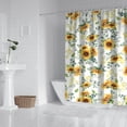 thumbnail image 2 of White Sunflower Green Leaf Pattern Shower Curtain 72"x72" ,Bathroom Decorative Shower Curtains Set with 12 Hooks,Modern Waterproof Washable Shower Curtain, 2 of 6