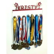 Custom Personalized Name Ice Figure Skating Skater Skate Medal Holder, Awards Display Organizer Wall Decor Rack with Hooks for 60+ Medals, Ribbons, Sports Of A Kind Made To Order With Your Name On It.