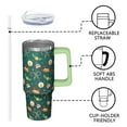 thumbnail image 3 of Christmas Plaid 30oz Travel Coffee Cup Stainless Steel with Handle and Straw Lid, Holiday Leak Proof Insulated Tumbler, Gifts for Women Men, 3 of 5