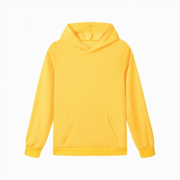 Gubotare Kids 100% Cotton Hoodie for Boys & Girls - Soft, Durable Everyday Pullover Sweatshirt for 4–12 Years (Yellow, 9-10 Years)