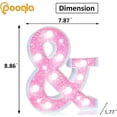 thumbnail image 4 of Carpa LED Pooqla con letras marquesinas, color rosa claro, funciona con pilas, 4 of 6