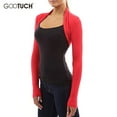 thumbnail image 3 of Women's Shrug Short Cardigan Tops Autumn Casual Fashion Long Sleeve Sweaters Stretchy Slim Open Stitch LOVE DOCK Shrugs 2579, 3 of 6