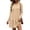 Khaki, variant on Women Long Sleeve Hoodie Dress Ruffle Hem Loose Casual Sweatshirt Mini Dresses Fall Winter Loungewear Daily Tunic Dress