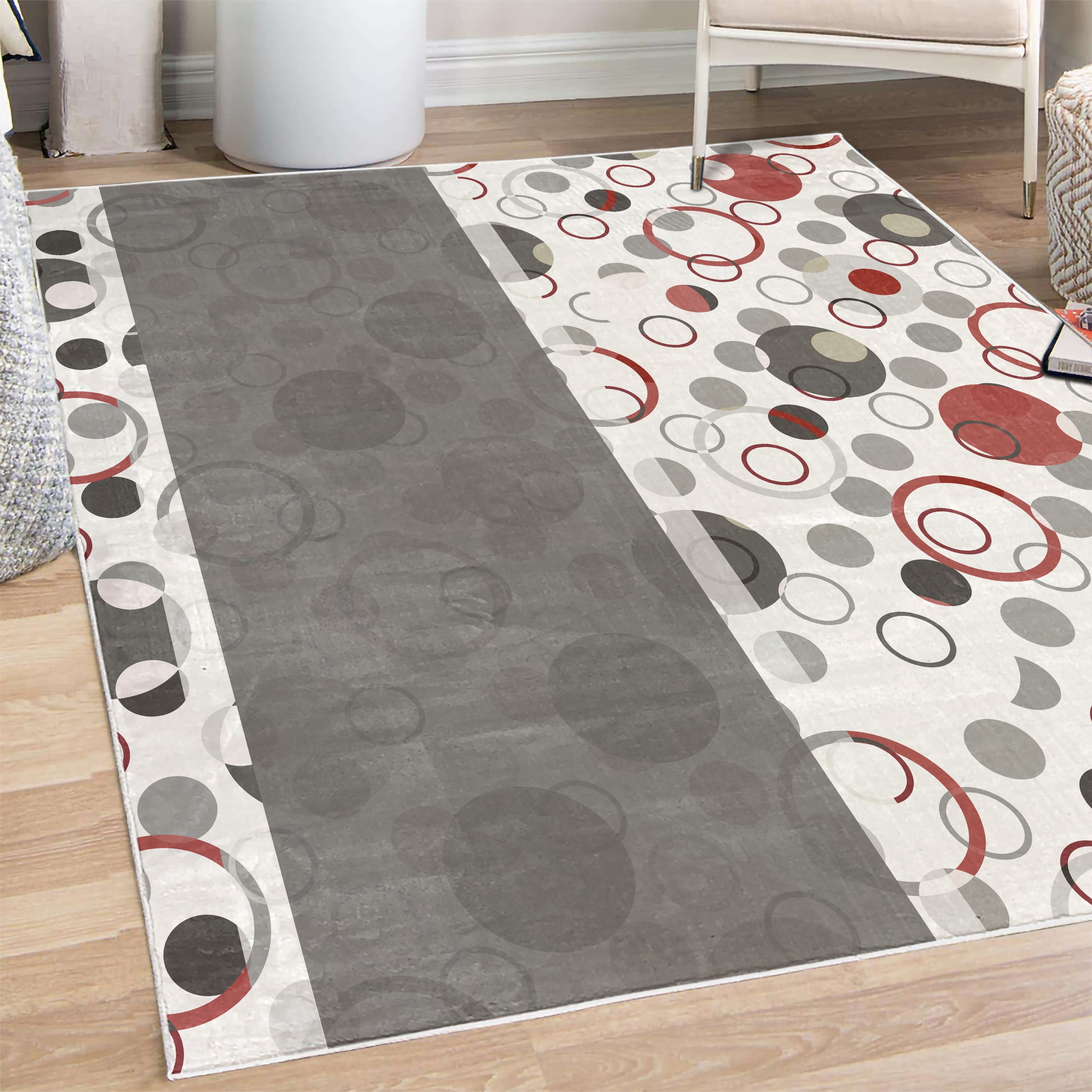 Abstract Decorative Rug, Circular Shaped Round Interlace Forms ...