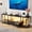Black, variant on LED TV Stand with 2 Fabric Drawers for 65 70 75 Inch TV, Entertainment Center with Open Shelves and Power Outlets, TV Console for Living Room, Bedroom - 63" Black