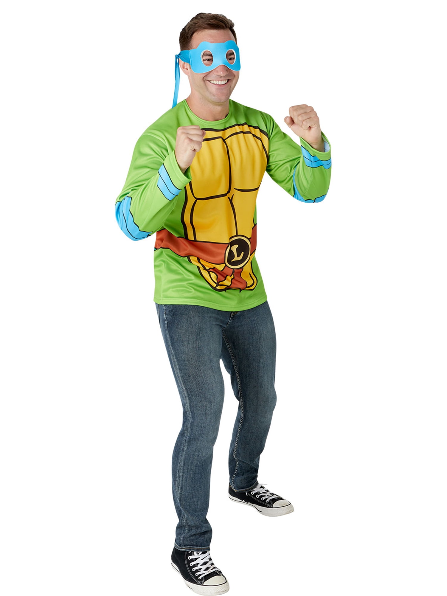 Teenage Mutant Ninja Turtles Classic Leonardo Costume Top and Mask for Adults by Rubies, Men's