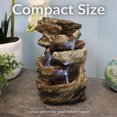 thumbnail image 3 of Sunnydaze Indoor Electric Tabletop Fountain with LED Lights - Decorative Tiered Rock and Log Waterfall Design - Quiet and Soothing Water Sound - Small 10.5 Inch Desktop Size, 3 of 10