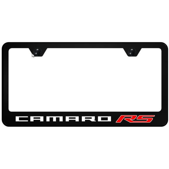 Chevy Camaro RS UV Print Polycarbonate License Plate Frame (Black)