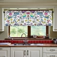 thumbnail image 3 of Yayeee Kitchen Curtains Tier Set of 2 Light Filtering 57"x24" Over Sink Window Panels, Blue Doodle Pattern, 3 of 7