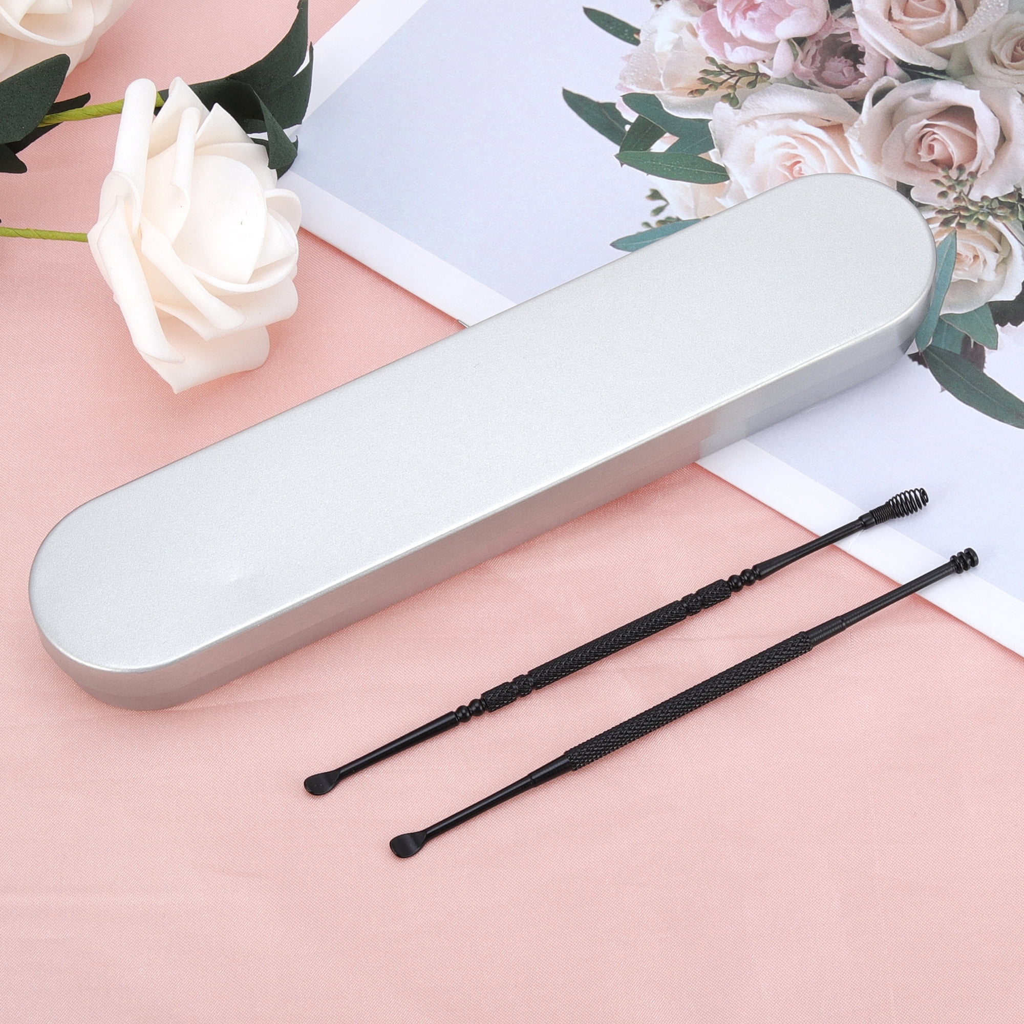 Unique Bargains Dot Pattern Earwax Cleaning Tool Kit 2Pcs Black