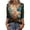 02-Khaki, variant on Ladies Tops and Blouses Casual Round Neck 3/4 Sleeve T Shirts for women with Abstract Patchwork Print Fashion Clothing Cyan M