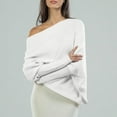 thumbnail image 6 of Sweaters For Women Asymmetric Draped Jumper Long Batwing Sleeve Off The Shoulder Slouchy Knit Pullover L Womens Sweaters, 6 of 7