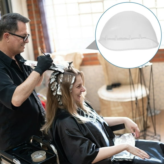 ELAYARD Elastic White Silicone Hair Highlighting Cap for Salon and Home